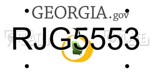 RJG5553 Georgia License Plate