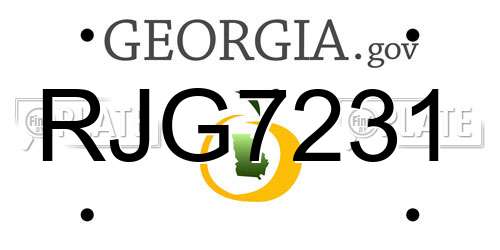 RJG7231 Georgia License Plate