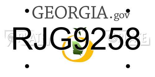 RJG9258 Georgia License Plate