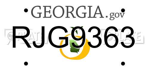 RJG9363 Georgia License Plate