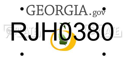 RJH0380 Georgia License Plate