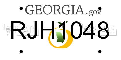 RJH1048 Georgia License Plate