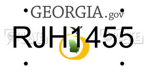 RJH1455 Georgia License Plate