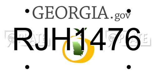 RJH1476 Georgia License Plate