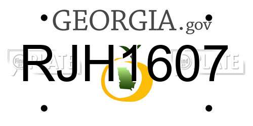 RJH1607 Georgia License Plate