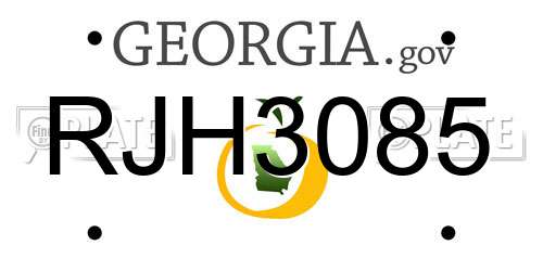 RJH3085 Georgia License Plate