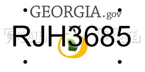 RJH3685 Georgia License Plate
