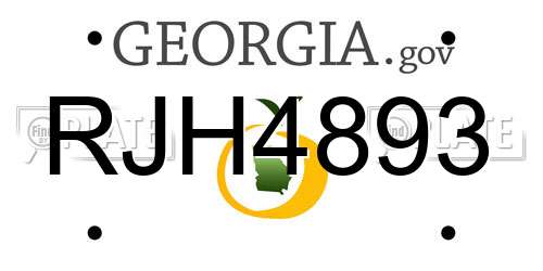RJH4893 Georgia License Plate