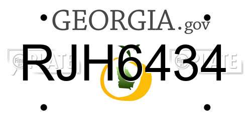 RJH6434 Georgia License Plate