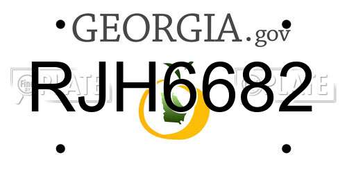RJH6682 Georgia License Plate
