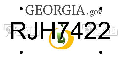 RJH7422 Georgia License Plate