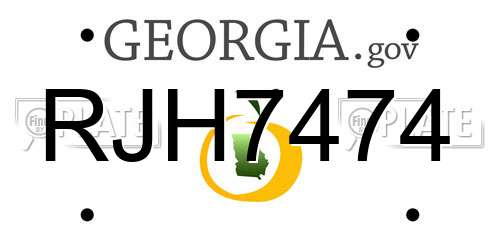 RJH7474 Georgia License Plate