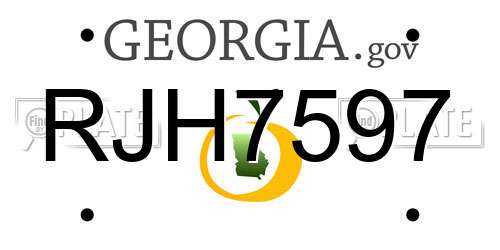 RJH7597 Georgia License Plate