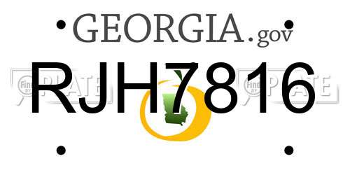 RJH7816 Georgia License Plate