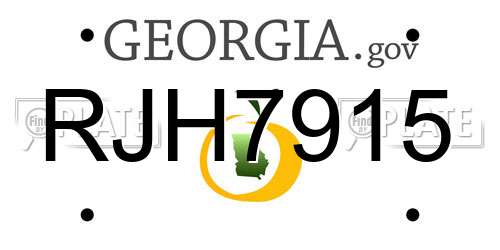 RJH7915 Georgia License Plate