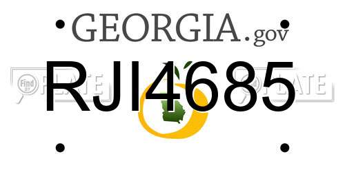 RJI4685 Georgia License Plate