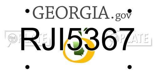 RJI5367 Georgia License Plate
