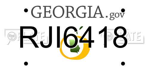 RJI6418 Georgia License Plate