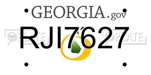 RJI7627 Georgia License Plate