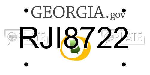 RJI8722 Georgia License Plate