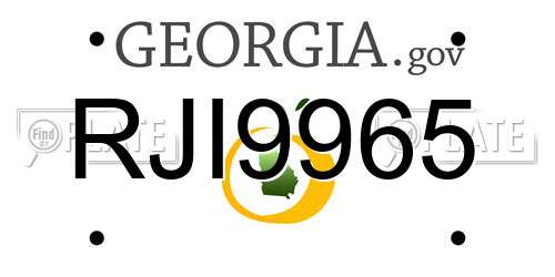 RJI9965 Georgia License Plate