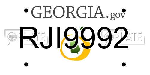 RJI9992 Georgia License Plate