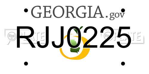 RJJ0225 Georgia License Plate