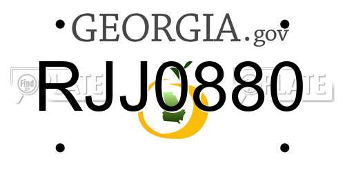 RJJ0880 Georgia License Plate