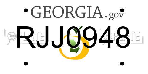 RJJ0948 Georgia License Plate