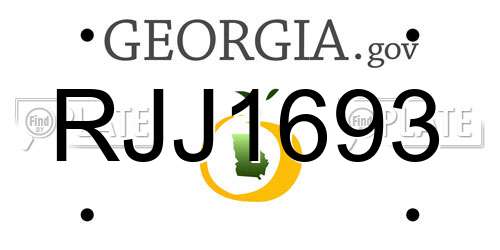 RJJ1693 Georgia License Plate