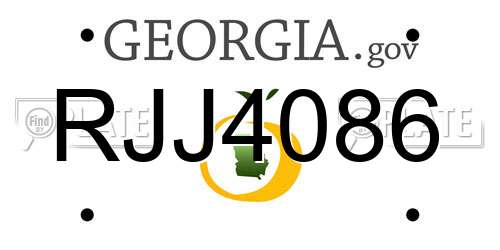 RJJ4086 Georgia License Plate