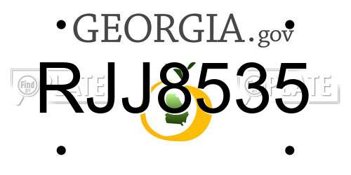 RJJ8535 Georgia License Plate