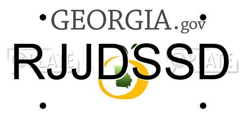 RJJDSSD Georgia License Plate