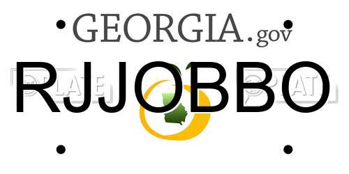 RJJOBBO Georgia License Plate