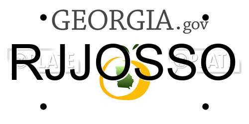 RJJOSSO Georgia License Plate