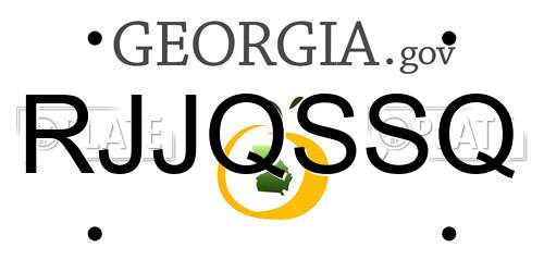 RJJQSSQ Georgia License Plate