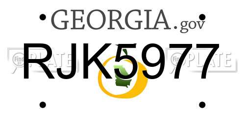 RJK5977 Georgia License Plate