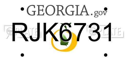 RJK6731 Georgia License Plate
