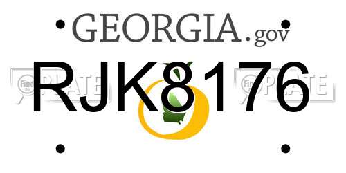 RJK8176 Georgia License Plate