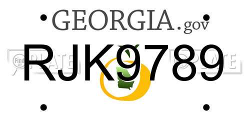RJK9789 Georgia License Plate