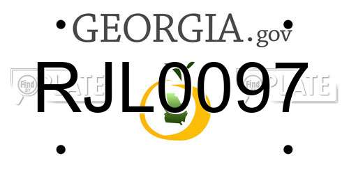 RJL0097 Georgia License Plate