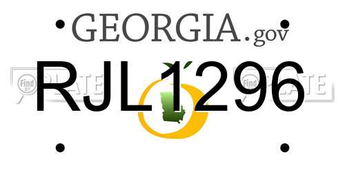 RJL1296 Georgia License Plate