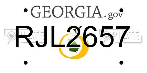 RJL2657 Georgia License Plate