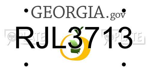 RJL3713 Georgia License Plate