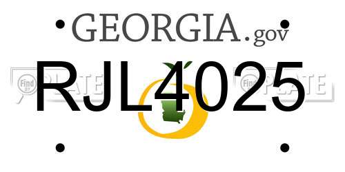 RJL4025 Georgia License Plate