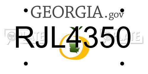 RJL4350 Georgia License Plate