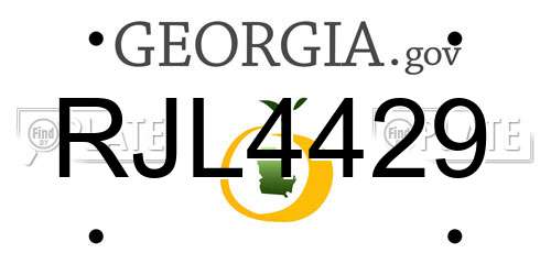 RJL4429 Georgia License Plate