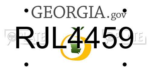 RJL4459 Georgia License Plate