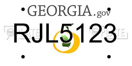 RJL5123 Georgia License Plate