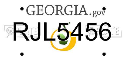 RJL5456 Georgia License Plate